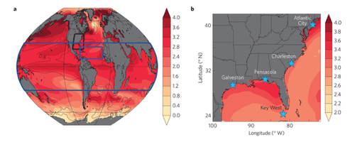 Joint Projections of US East Coast Sea Level and Storm Surge
