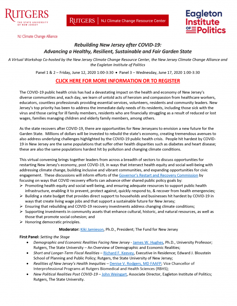 A reading-friendly version of the flyer can be found here: https://eoas.rutgers.edu/wordpress/wp-content/uploads/2020/06/2020-06-09-COVID-Recovery-Convening-Final-Revised-6-9.pdf