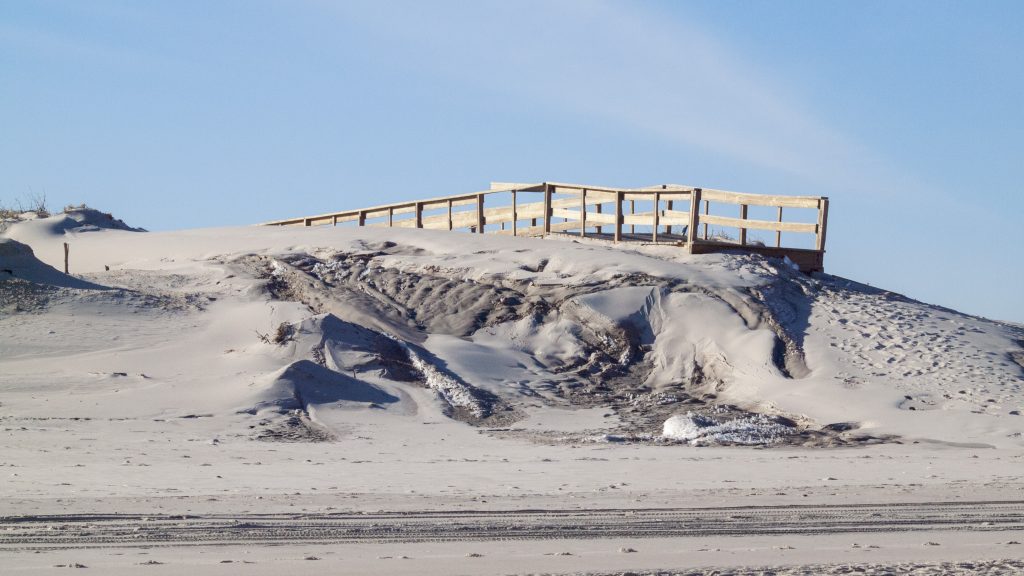 Picture of eroded Beach Dune in Island Beach State Park
