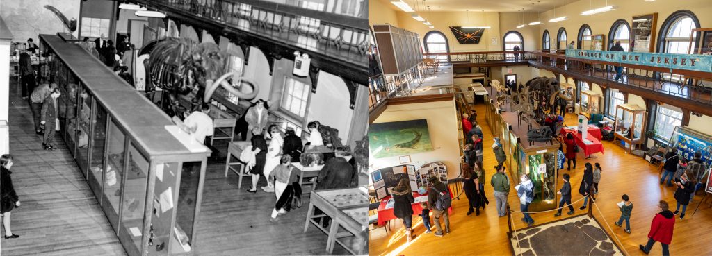 Left: Children and families exploring the museum during its first Open House in 1968.  Right: Children and Families exploring the museum during its 51st Open House in 2019