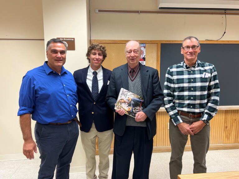 Left to Right: Professor Paul Bologna, Montclair State University—worked with Charlie Kontos on the Fisher project; Logan Bateman; Silvio Laccetti; and Richard Lathrop—Charlie Kontos’ former advisor here at SEBS.