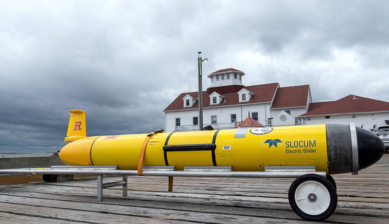 RUCOOL hurricane scientists have helped develop a fleet of gliders that continuously patrol the coastal oceans. Photo: Shelley Kusnetz