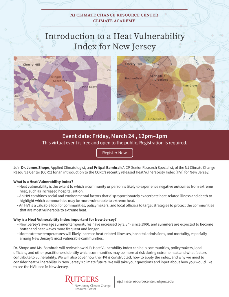 NJCCRC Heat Vulnerability Index Flyer